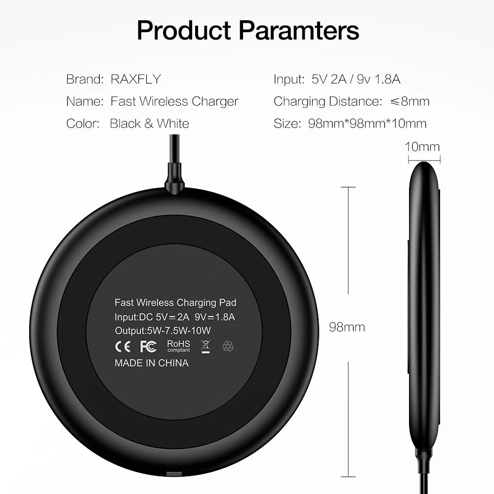 10W Qi Wireless Charger For iPhone 11 XR 8 12 Xiaomi mi Desktop Wireless Quick Charging Pad Desk USB Fast Charging For Phone
10W Qi Wireless Charger For iPhone 11 XR 8 12 Xiaomi mi Desktop Wireless Quick Charging Pad Desk USB Fast Charging For Phone