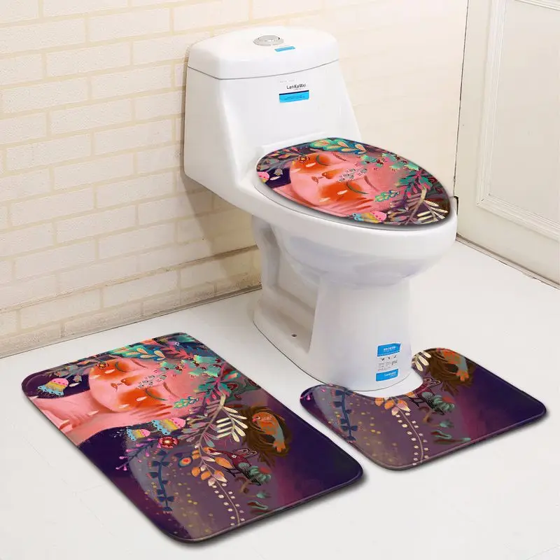 Zeegle Cartoon Painted 3pcs Mats For Bathroom And Toilet Anti Slip Bathroom Floor Mats Flannel Bath Mat Set Toilet Seat Cover
Zeegle Cartoon Painted 3pcs Mats For Bathroom And Toilet Anti Slip Bathroom Floor Mats Flannel Bath Mat Set Toilet Seat Cover