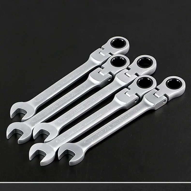 Practical 12MM CRV72 Flexible Head Matte Ratchet Dual-use Wrench Polished Foldable Combination Spanner Open End Spanner
Practical 12MM CRV72 Flexible Head Matte Ratchet Dual-use Wrench Polished Foldable Combination Spanner Open End Spanner
