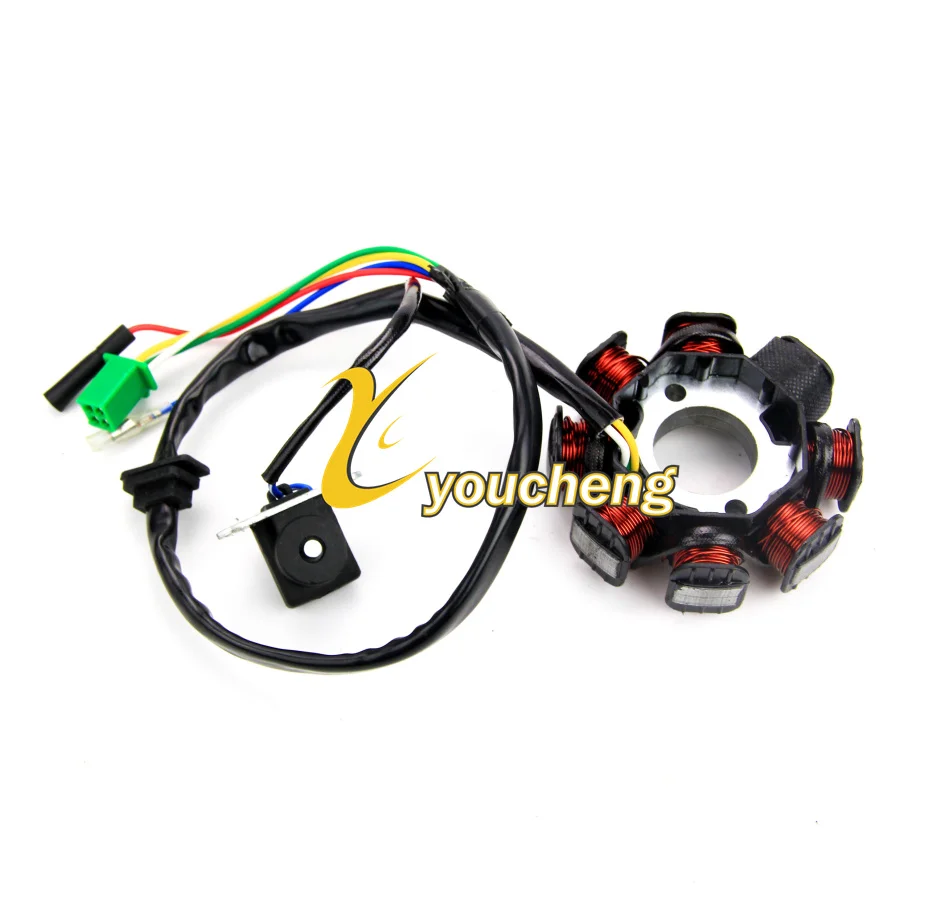 Статор переменного тока с 8 катушками, статор GY6 125cc 150cc 152QMI 157QMJ, китайский скутер, мопед, квадроцикл, четырехъядерный двигатель с 3 + 2 вилками
Статор переменного тока с 8 катушками, статор GY6 125cc 150cc 152QMI 157QMJ, китайский скутер, мопед, квадроцикл, четырехъядерный двигатель с 3 + 2 вилками