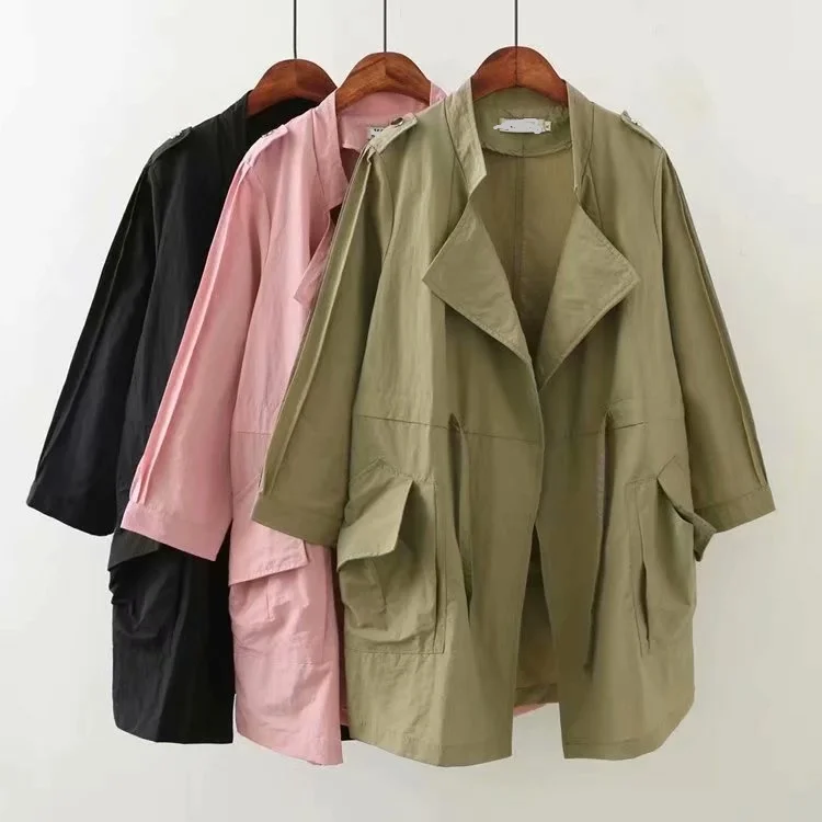 Women Casual Trench Coats Plus Size 2018 Female Oversized Fashion Black Pink Solid Work Windproof Trench Coat Outwear
Women Casual Trench Coats Plus Size 2018 Female Oversized Fashion Black Pink Solid Work Windproof Trench Coat Outwear