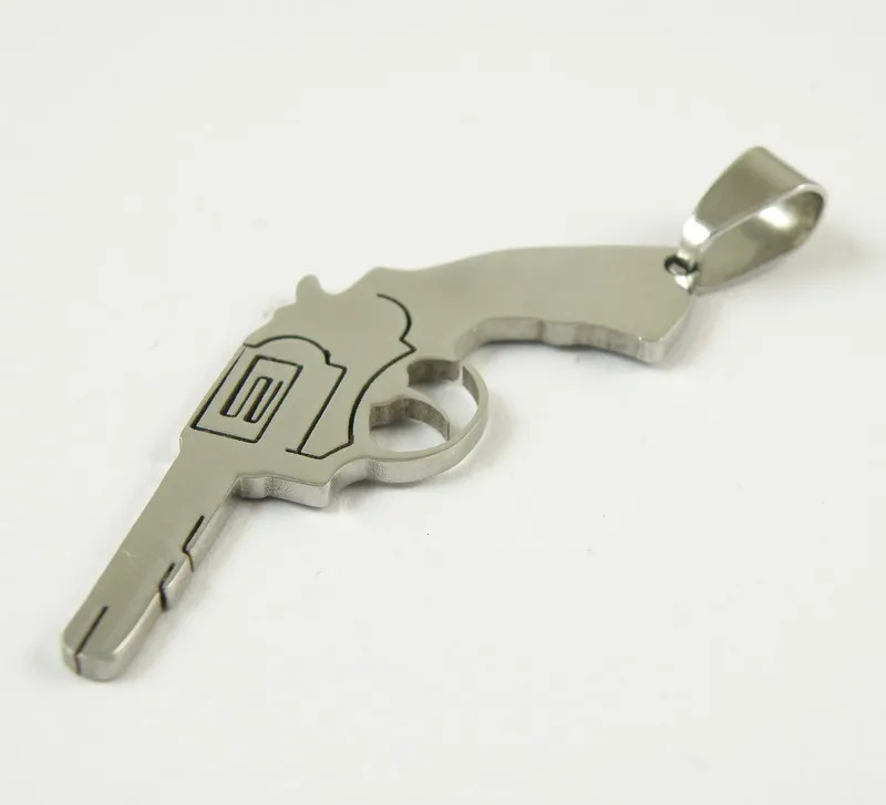 Free Shipping Wholesale Personality Titanium Steel Pendant Stainless Steel Handgun Pistol-Sided Polishing Simple Free Chain
Free Shipping Wholesale Personality Titanium Steel Pendant Stainless Steel Handgun Pistol-Sided Polishing Simple Free Chain
