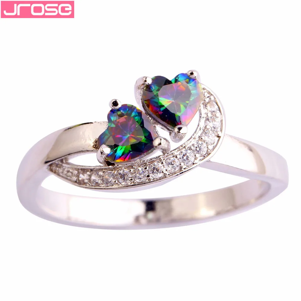 JROSE Engagement Wedding Wholesale Jewelry Heart Cut Rainbow & White CZ Silver Color Ring Size 6 7 8 9 10 11 12 13
JROSE Engagement Wedding Wholesale Jewelry Heart Cut Rainbow & White CZ Silver Color Ring Size 6 7 8 9 10 11 12 13