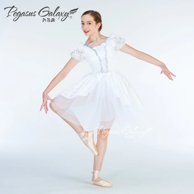 New Children's Baby Girl Bubble Short Sleeve Snow White Dancing Dress Lady Silk Ballerina Ballerina Dance Dress B-6357
New Children's Baby Girl Bubble Short Sleeve Snow White Dancing Dress Lady Silk Ballerina Ballerina Dance Dress B-6357