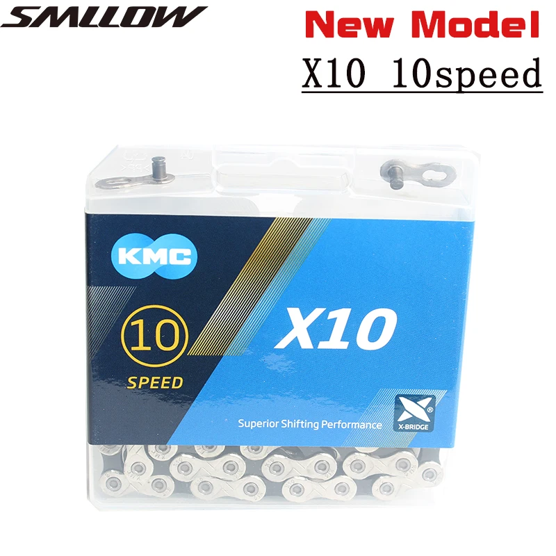 KMC X10 X10.93 MTB цепь для дорожного велосипеда 116L 10 скоростного Magic Button Mountain с