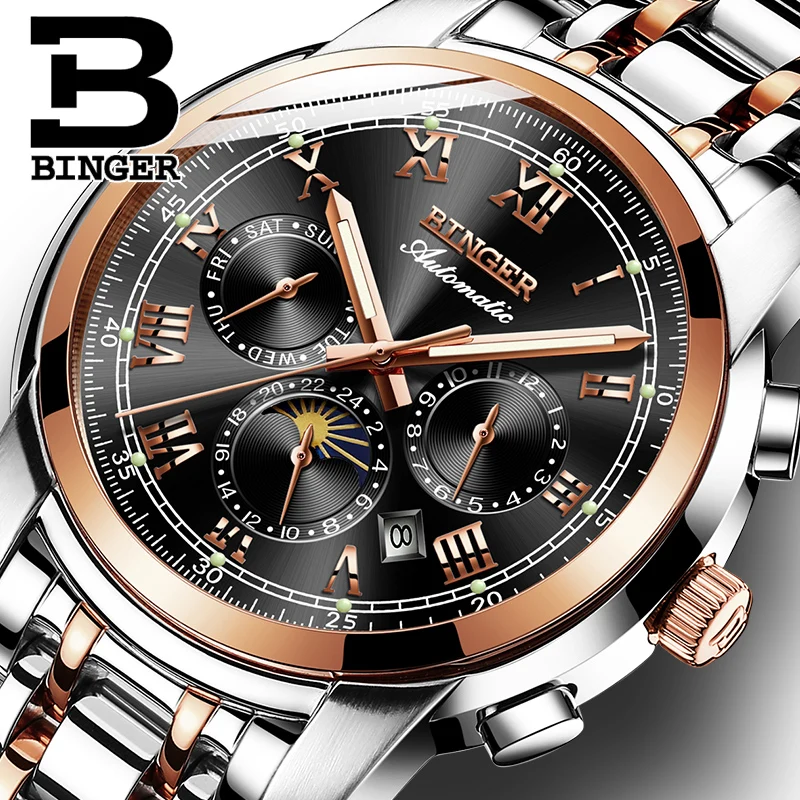 Switzerland Automatic Mechanical Watch Men Binger Luxury Brand Mens Watches Sapphire clock Waterproof relogio masculino B1178-3
Switzerland Automatic Mechanical Watch Men Binger Luxury Brand Mens Watches Sapphire clock Waterproof relogio masculino B1178-3