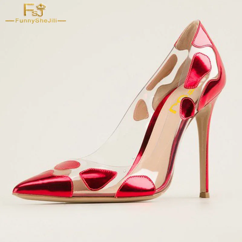 FSJ New Summer Handmade Design Famous Ladies Pumps Red Clear Stiletto High Heels Transparent PVC Women Dress Evening Shoes 11 12
FSJ New Summer Handmade Design Famous Ladies Pumps Red Clear Stiletto High Heels Transparent PVC Women Dress Evening Shoes 11 12