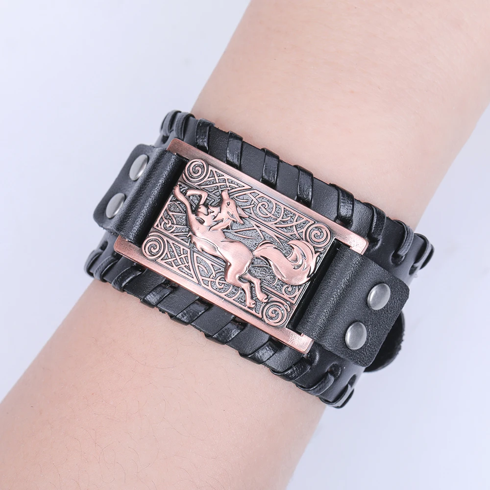Dawapara Viking Fox Irish Knot Punk Leather Women/Man's Wrist Jewlery Mens Cuff Bracelet Bangle Wristband
Dawapara Viking Fox Irish Knot Punk Leather Women/Man's Wrist Jewlery Mens Cuff Bracelet Bangle Wristband