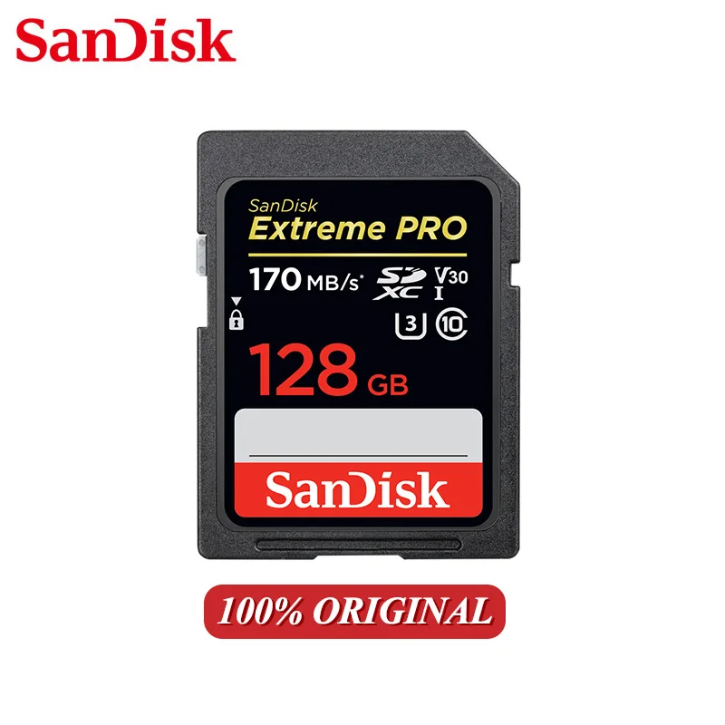 100% Original SanDisk Extreme PRO SD Card 128GB 64GB 32GB Class 10 SDXC SDHC Memory Card 170MB/s for SLR Camera
100% Original SanDisk Extreme PRO SD Card 128GB 64GB 32GB Class 10 SDXC SDHC Memory Card 170MB/s for SLR Camera