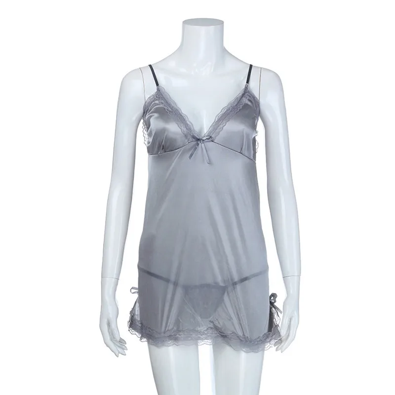 Для женщин Nighte платье плюс размеры кружево лук Сексуальное белье Sleepskirt Nuisette FemmeDe