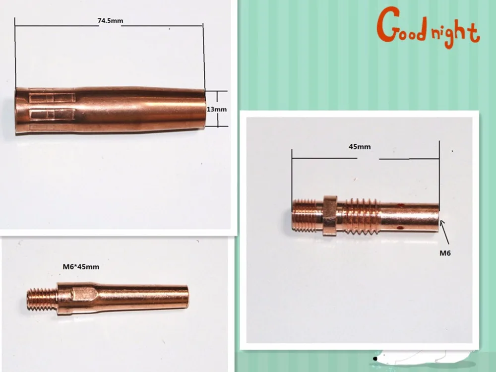 CO2 Mig Mag welding torch Panasonic KR200A swan neck contact tip holder gas nozzle M6*45MM 0.8/1.0/1.2/1.6
CO2 Mig Mag welding torch Panasonic KR200A swan neck contact tip holder gas nozzle M6*45MM 0.8/1.0/1.2/1.6