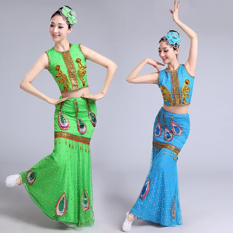 New sequins Dai Dance Costume Peacock Dance Costume Dai skirt performance costume fish tail skirt
New sequins Dai Dance Costume Peacock Dance Costume Dai skirt performance costume fish tail skirt