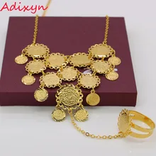 Adixyn Coins Bracelet for Women Sign Coin Money Gold Color Islam Muslim Arab Middle Eastern Jewelry