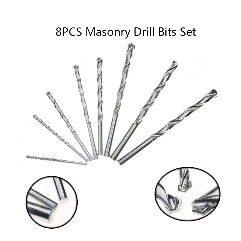 ZENHOSIT HSS Tungsten Carbide Masonry Drill Bit Round Head 8PCS 3-10mm Titanium Twist Drill Bits for Power Tool Accessories
ZENHOSIT HSS Tungsten Carbide Masonry Drill Bit Round Head 8PCS 3-10mm Titanium Twist Drill Bits for Power Tool Accessories