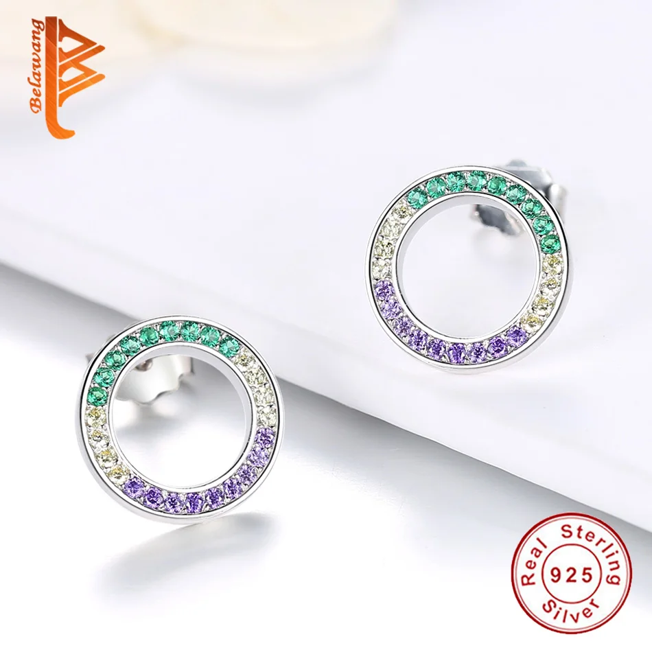 BELAWANG 2019 Classic Jewelry Forever 925 Sterling Silver Colorful CZ Circle Round Stud Earrings for Women Wedding Party Gift
BELAWANG 2019 Classic Jewelry Forever 925 Sterling Silver Colorful CZ Circle Round Stud Earrings for Women Wedding Party Gift