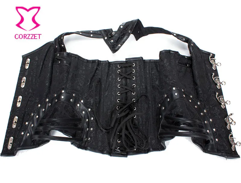 Vintage Gothic Halter Armor Corset Steampunk Clothing Steel Boned Corsets and Bustiers Sexy Espartilhos e Corpetes Emagrecimento
Vintage Gothic Halter Armor Corset Steampunk Clothing Steel Boned Corsets and Bustiers Sexy Espartilhos e Corpetes Emagrecimento
