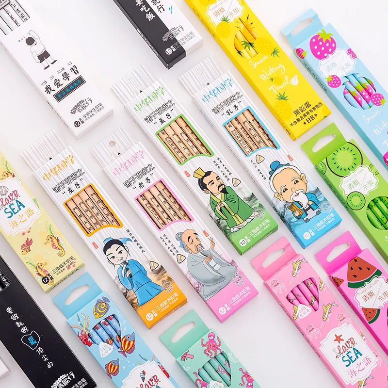 12pcs HB Pencil with Eraser Cartoon Student Pencil for Kids Wood Environmental Lapices Sketch Drawing Pencil Set School Supplies
12pcs HB Pencil with Eraser Cartoon Student Pencil for Kids Wood Environmental Lapices Sketch Drawing Pencil Set School Supplies