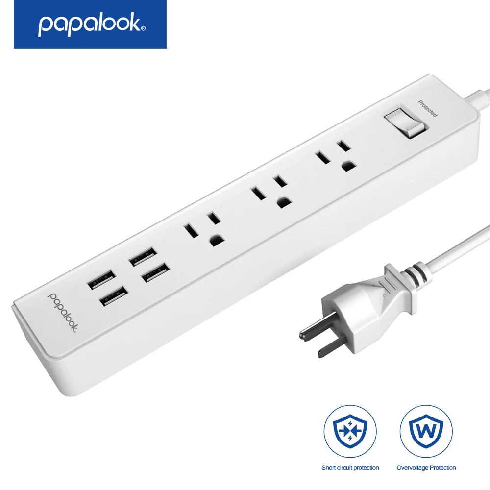 Настольный сетевой фильтр с 3 розетками переменного тока и 4 USB-портами мощностью 20 Вт
Настольный сетевой фильтр с 3 розетками переменного тока и 4 USB-портами мощностью 20 Вт