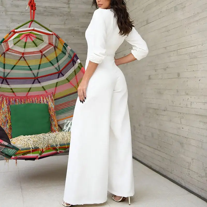 Women Elegant Fashion White Regular Mesh Patchwork Romper Plunge Mesh Insert Wide Leg Party Jumpsuit
Women Elegant Fashion White Regular Mesh Patchwork Romper Plunge Mesh Insert Wide Leg Party Jumpsuit