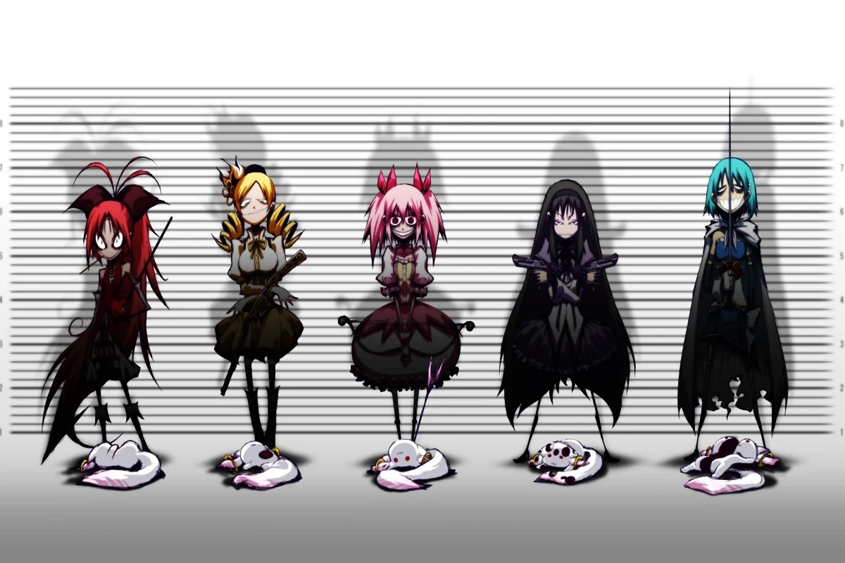Индивидуальный Рисунок ткань плакат (рама доступны) madoka magica shoujo девушки из аниме
