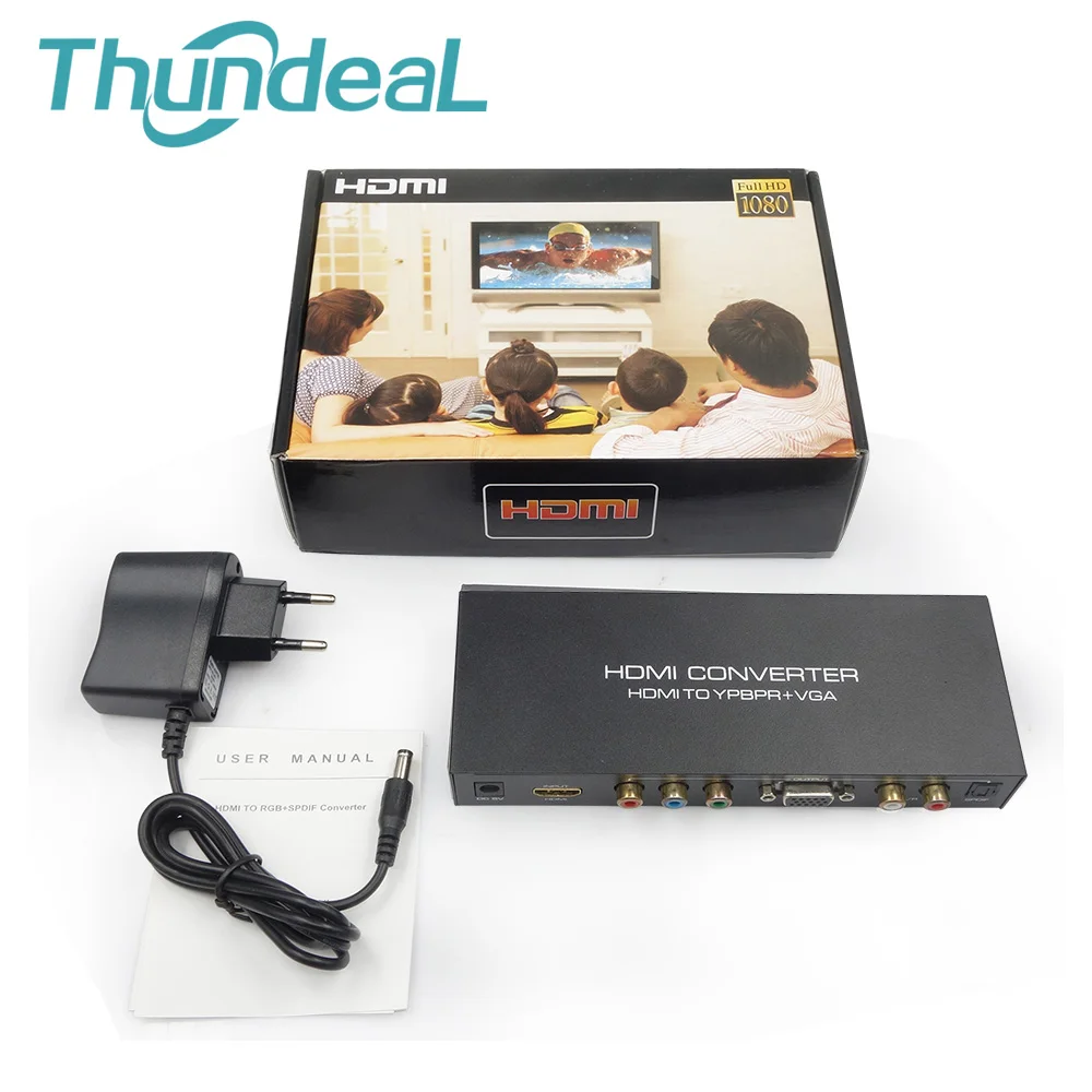 1080 P HDMI К AV YPbPr компонентный rgb в VGA SPDIF адаптер конвертер R/L Поддержка 5.1CH объемного