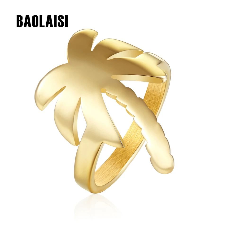 BAOLAISI Trendy Leaves Rings For Women Gold-Color 316L Stainless Steel Ring Wedding Jewelry Cubic Zirconia Valentine's Gift
BAOLAISI Trendy Leaves Rings For Women Gold-Color 316L Stainless Steel Ring Wedding Jewelry Cubic Zirconia Valentine's Gift