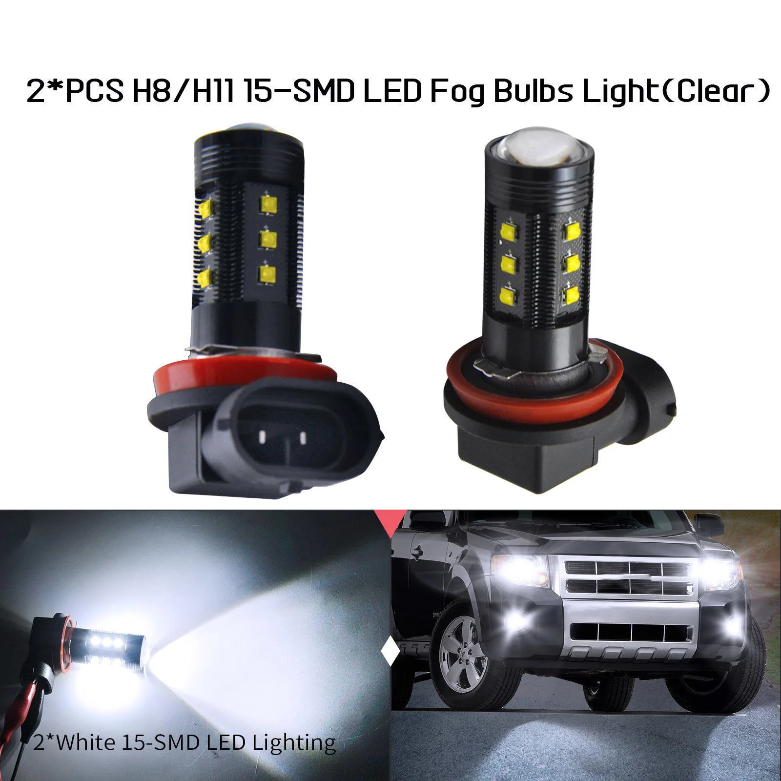 2 * шт H8/H11 15SMD холодный белый Светодиодный противотуманный свет лампы автомобиля DRL дальнего света прозрачный
2 * шт H8/H11 15SMD холодный белый Светодиодный противотуманный свет лампы автомобиля DRL дальнего света прозрачный