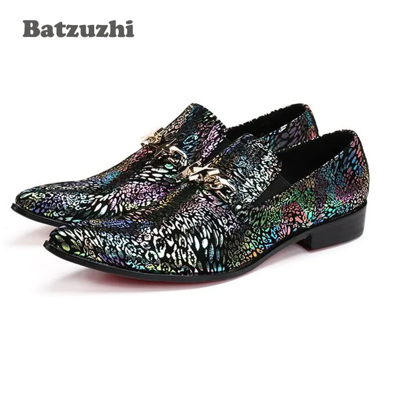 Роскошные мужские туфли Batzuzhi, модные кожаные мужские классические туфли с острым носком, красочные свадебные мужские туфли на плоской подошве, размер 38-46
Роскошные мужские туфли Batzuzhi, модные кожаные мужские классические туфли с острым носком, красочные свадебные мужские туфли на плоской подошве, размер 38-46