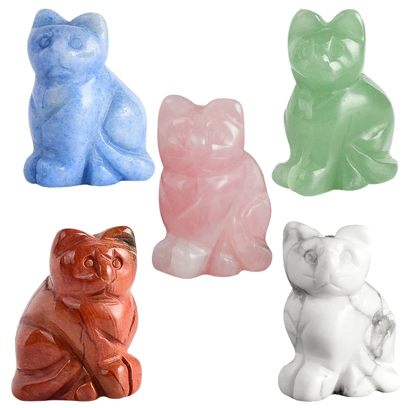 1.5 inch Crystal Cat animal Statue Carved Cute Cat Figurine Gemstone Figurines for Home Decor Chakra Healing Fun Toys as Gifts
1.5 inch Crystal Cat animal Statue Carved Cute Cat Figurine Gemstone Figurines for Home Decor Chakra Healing Fun Toys as Gifts