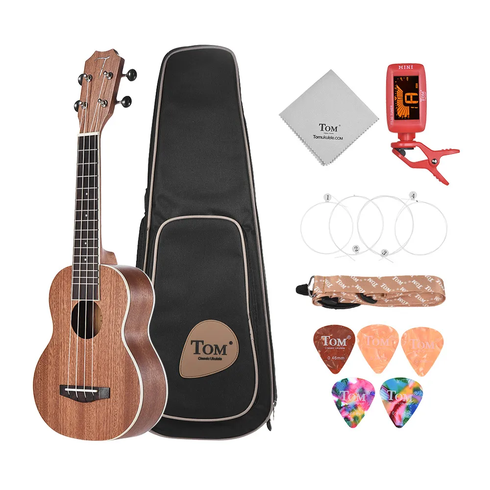 TOM TUS-200B 21" Acoustic Soprano Ukulele Ukelele Uke Kit Sapele Wood with Carrying Bag Strap Strings Clip-on Tuner
TOM TUS-200B 21" Acoustic Soprano Ukulele Ukelele Uke Kit Sapele Wood with Carrying Bag Strap Strings Clip-on Tuner