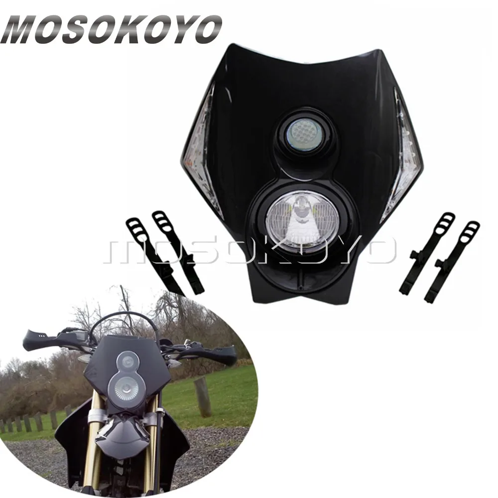 Фара светодиодная мотоциклетная черная для внедорожника налобный фонарь X2 TE FE EXC