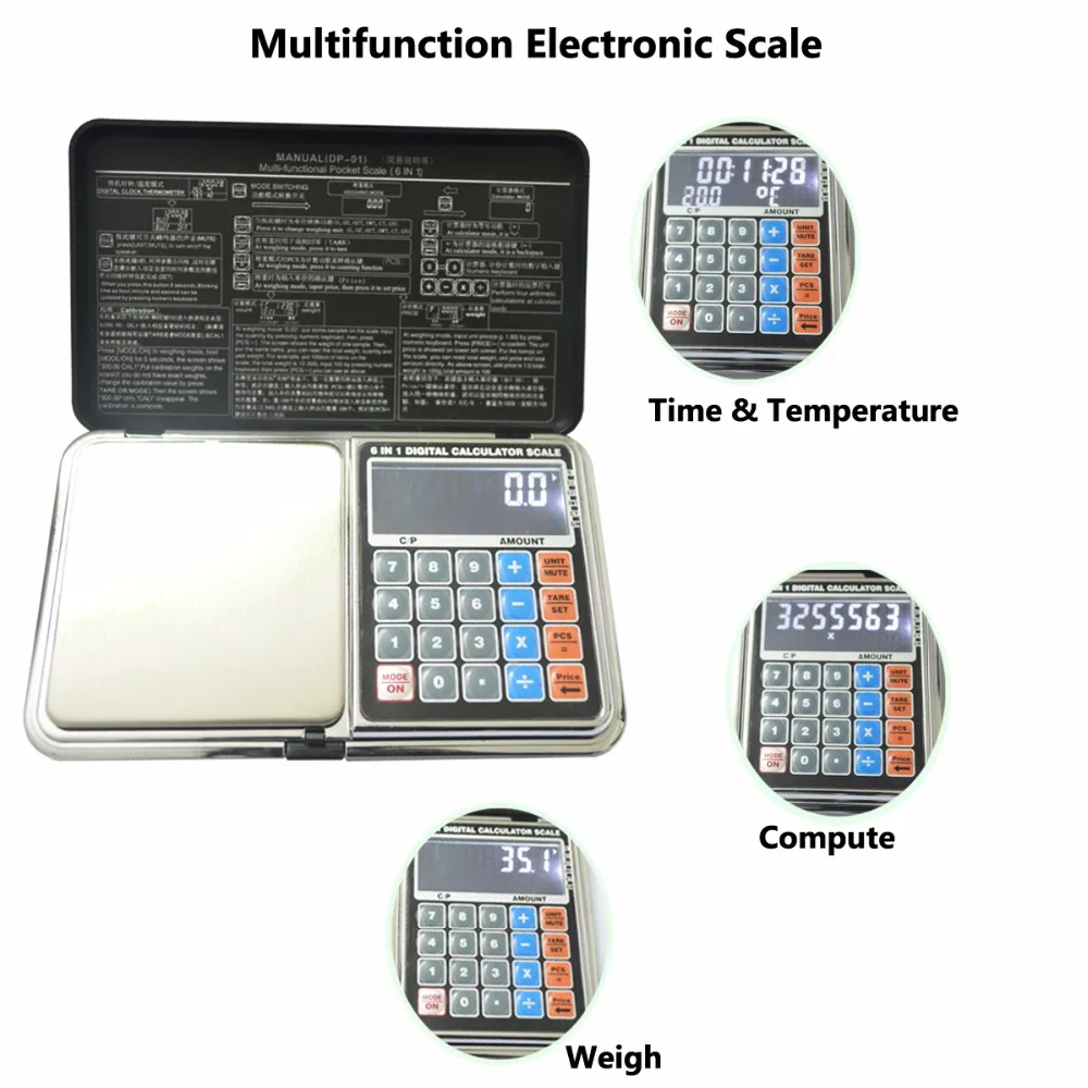 6 в 1 0 01g x 500g Портативный многофункциональные электронные карманные цифровой Вес