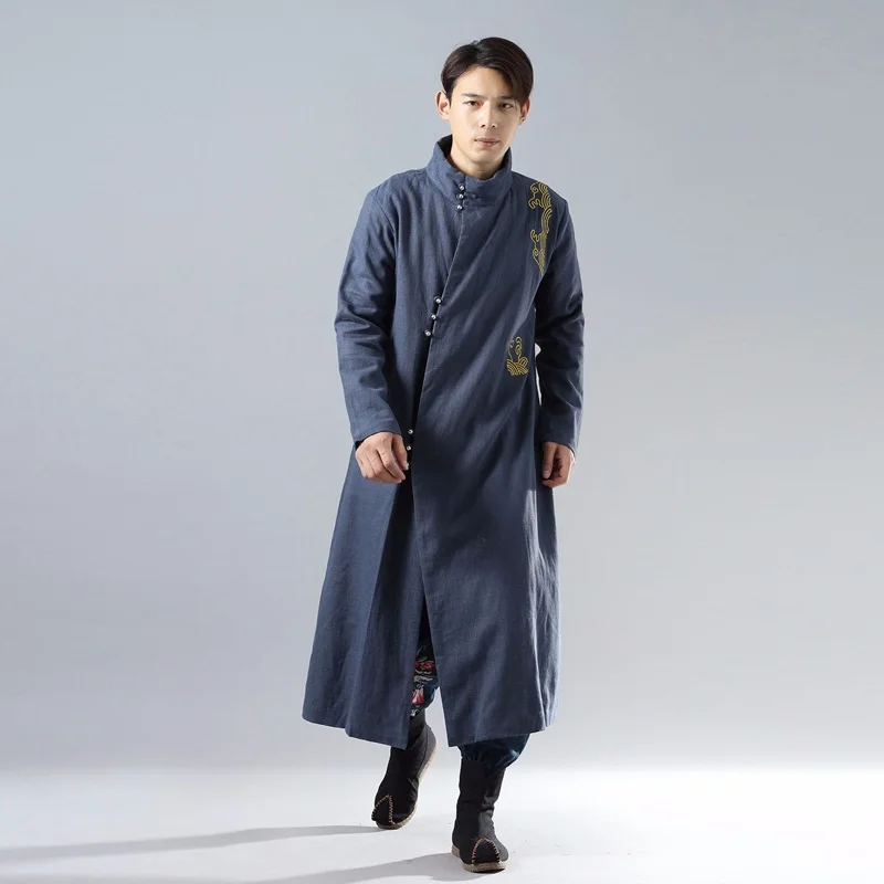 Традиционная китайская одежда для мужчин мужской чонсам костюм с воротником