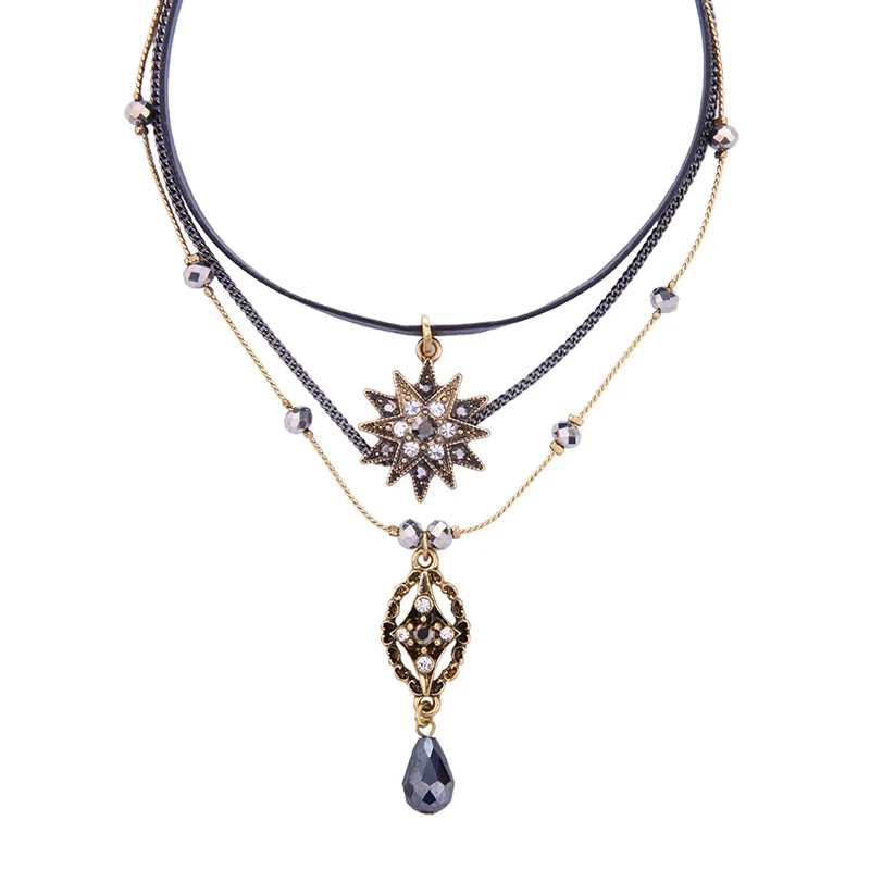 Фирменное ювелирное изделие модное длинное многослойное Ожерелье Стеклянный