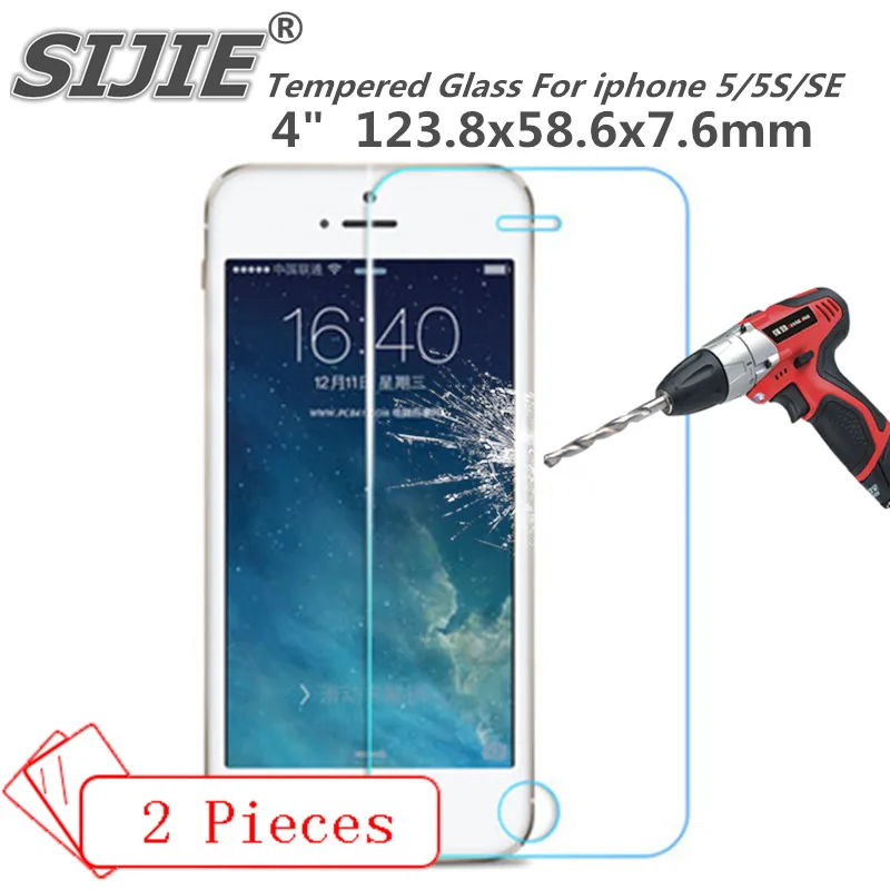 SIJIE закаленное стекло для iphone 5 5S i5 i5S SE Защита экрана Защитная крышка Покрытие