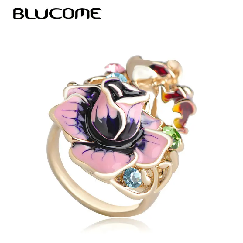 Blucome Vintage Red Enamel Rose Flower Ring Gold Color Alloy Female Women Party Wedding Jewelry Hollow Out Wide Big Accessories
Blucome Vintage Red Enamel Rose Flower Ring Gold Color Alloy Female Women Party Wedding Jewelry Hollow Out Wide Big Accessories