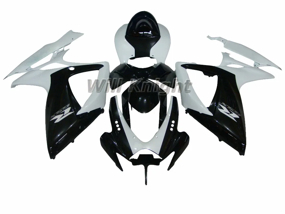Для Suzuki GSX R600 R750 GSXR600 GSXR750 K6 2006 2007 Черный Белый ABS Панель Кузова Обтекатель
