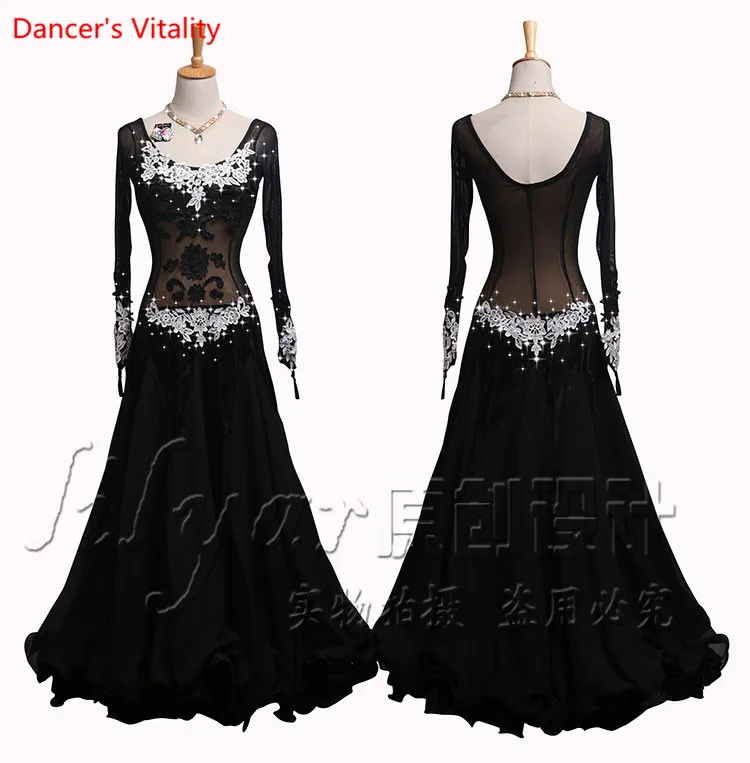 Senior Embroidery Ballroom Dance Dress Women Waltz Tango Dance Performance Clothes Elastic Force Gauze Lace Big Swing Dresses
Senior Embroidery Ballroom Dance Dress Women Waltz Tango Dance Performance Clothes Elastic Force Gauze Lace Big Swing Dresses