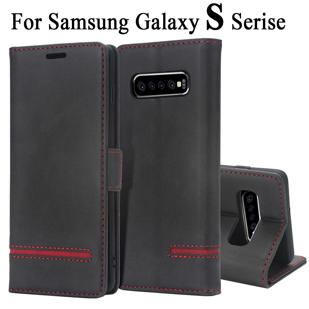 Чехол бумажник S9plus для Samsung galaxy s10 s10plus s 10 9 plus роскошный чехол с откидной крышкой