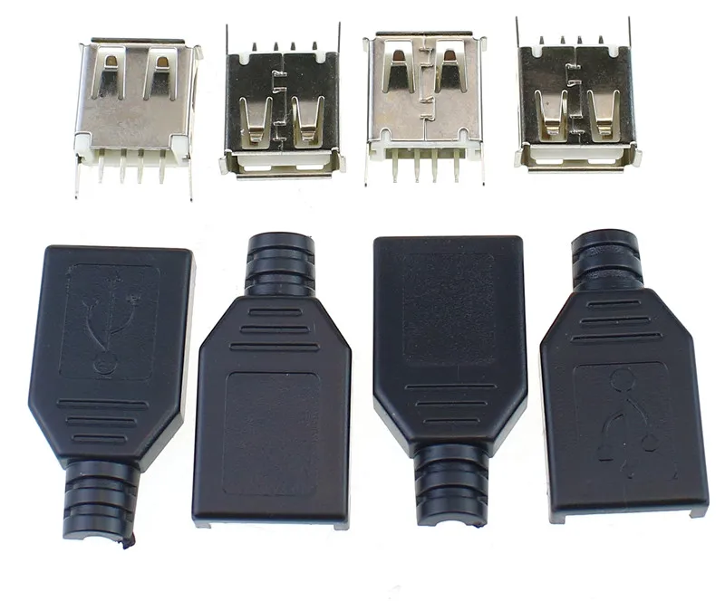 

Есть ли один для продажи Продовать 10 шт. USB2.0 Тип-вилка стандарта США 4 Pin гнездовой разъем адаптера черный Пластик Cove