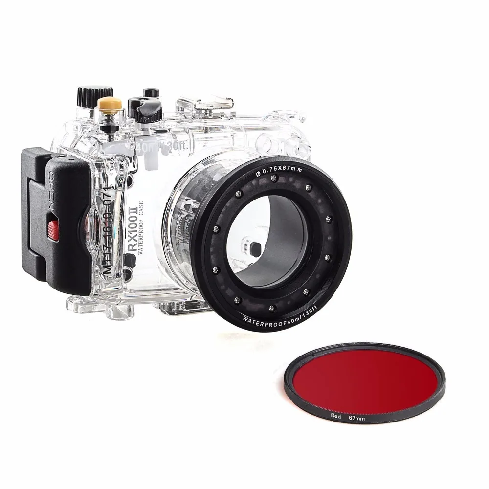 Meikon Waterproof Underwater Camera Housing Diving Case for SONY DSC-RX100 ii/RX100M2/RX100 Mark2+Red Filter 67mm
Meikon Waterproof Underwater Camera Housing Diving Case for SONY DSC-RX100 ii/RX100M2/RX100 Mark2+Red Filter 67mm