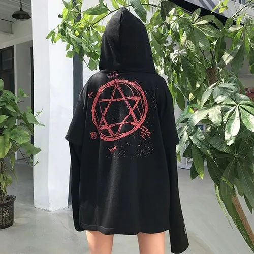 Толстовки с капюшоном Pentgram Pentacle, черные, темно-металлические пуловеры длиной до бедра в готическом панк-рок стиле, повседневные свободные х...
Толстовки с капюшоном Pentgram Pentacle, черные, темно-металлические пуловеры длиной до бедра в готическом панк-рок стиле, повседневные свободные х...