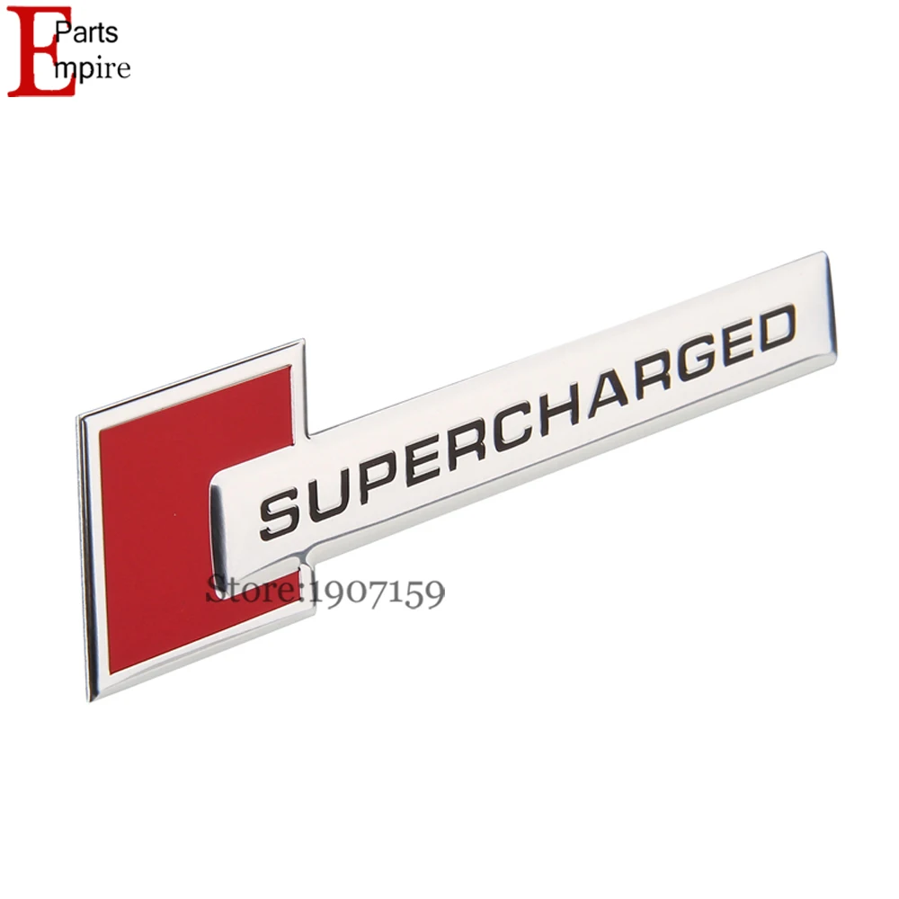 Для Supercharged Логотип 109x27 мм Алюминиевого Сплава Эмблема Сторона Наклейки Авто Знак
