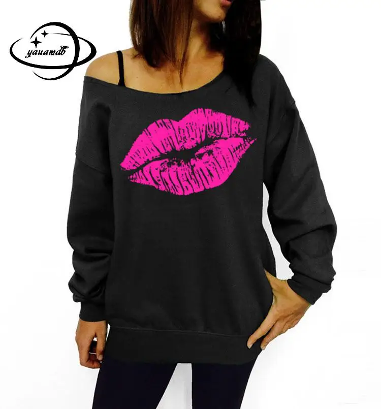 Yauamdb Women Sweatshirt Clothes Spring/Autumn Sexy Female Red Big Lips Print Off Shoulder Ladies Long Sleeve Edge Pullovers Y22
Yauamdb Women Sweatshirt Clothes Spring/Autumn Sexy Female Red Big Lips Print Off Shoulder Ladies Long Sleeve Edge Pullovers Y22