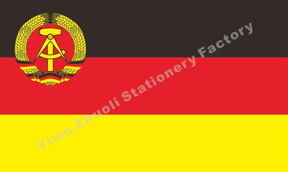 East Germany - merchant 1959-1973 Flag 150X90cm (3x5FT) 120g 100D Office/Activity/parade/Festival/world cup/Home Decoration
East Germany - merchant 1959-1973 Flag 150X90cm (3x5FT) 120g 100D Office/Activity/parade/Festival/world cup/Home Decoration