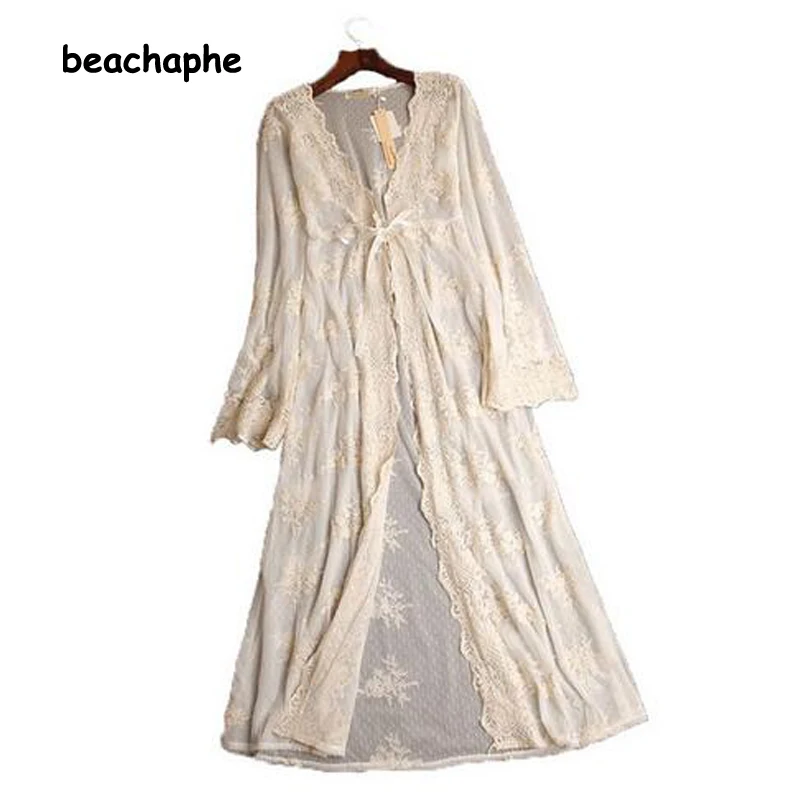 2021 Spring Summer Elegant White Lace Hollow Out Long Sleeve V-Neck Sexy Femininos Maxi Long Split Beach Dress
2021 Spring Summer Elegant White Lace Hollow Out Long Sleeve V-Neck Sexy Femininos Maxi Long Split Beach Dress