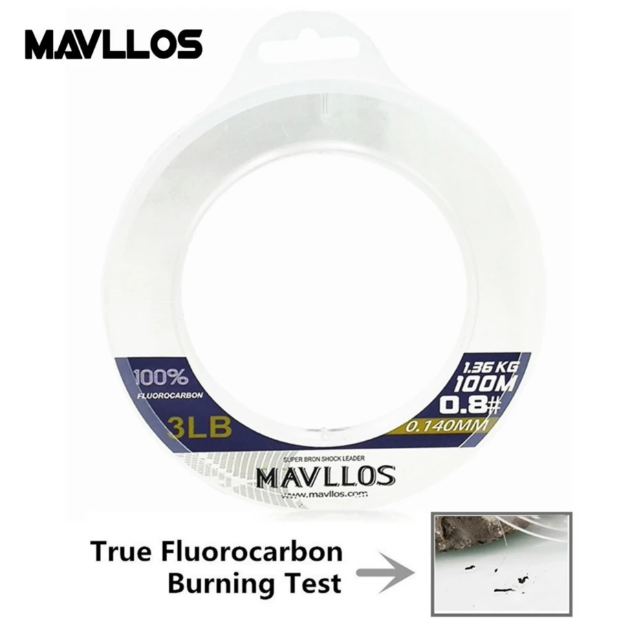 

Mavllos 50M 100M 100% Super Strong True Fluorocarbon Fishing Line Monofilament Leader Carbon Fiber Fly Fishing Fluorocarbon Line