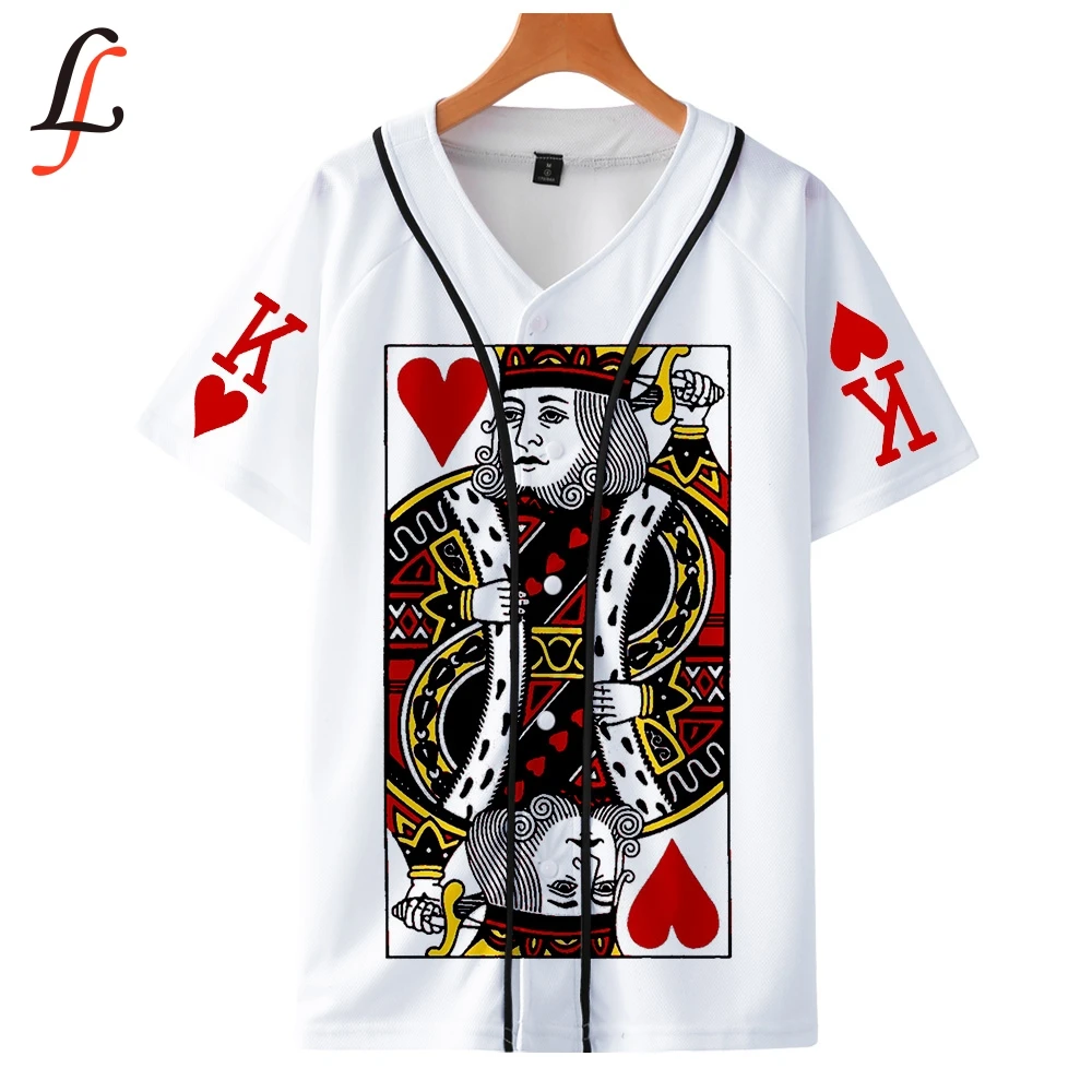 Футболка с коротким рукавом Poker 3D K Pop летняя футболка в стиле Харадзюку принтом