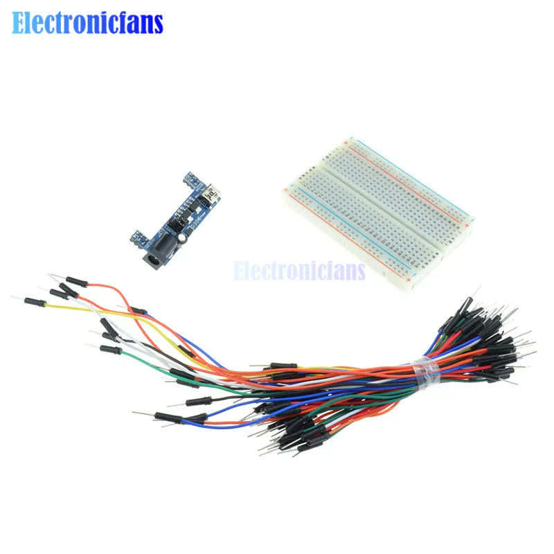 MB102 модуль питания 3,3 V 5V + MB102 макетная плата 400 точек + соединительный кабель
MB102 модуль питания 3,3 V 5V + MB102 макетная плата 400 точек + соединительный кабель