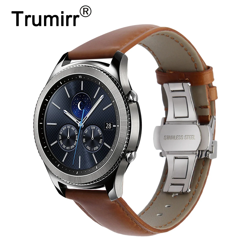 Итальянский ремешок для часов из натуральной кожи быстросъемный Samsung Gear S3 Classic